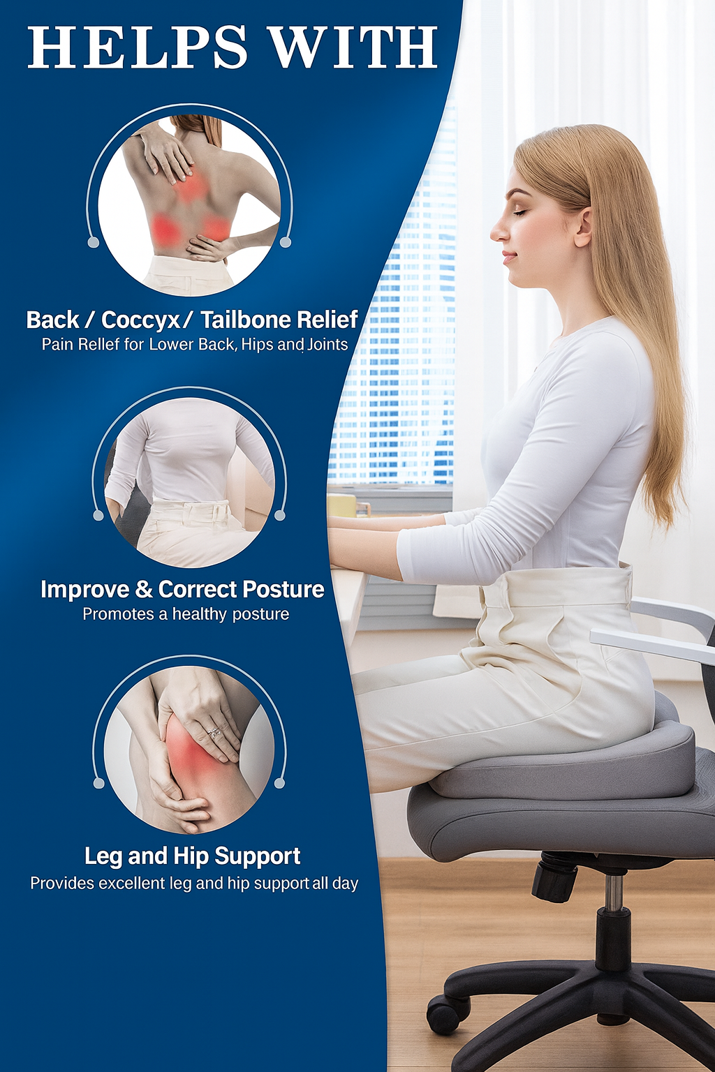 NOVAIMED Gel Orthopedic Seat Cushion